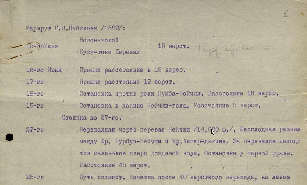 Фрагмент дневника из архива Рерихов.