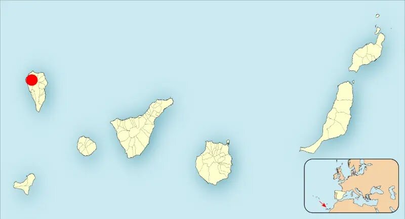 Источник: Мигиллен / wikicommonsMAGIC (телескоп) расположен на Канарских островах