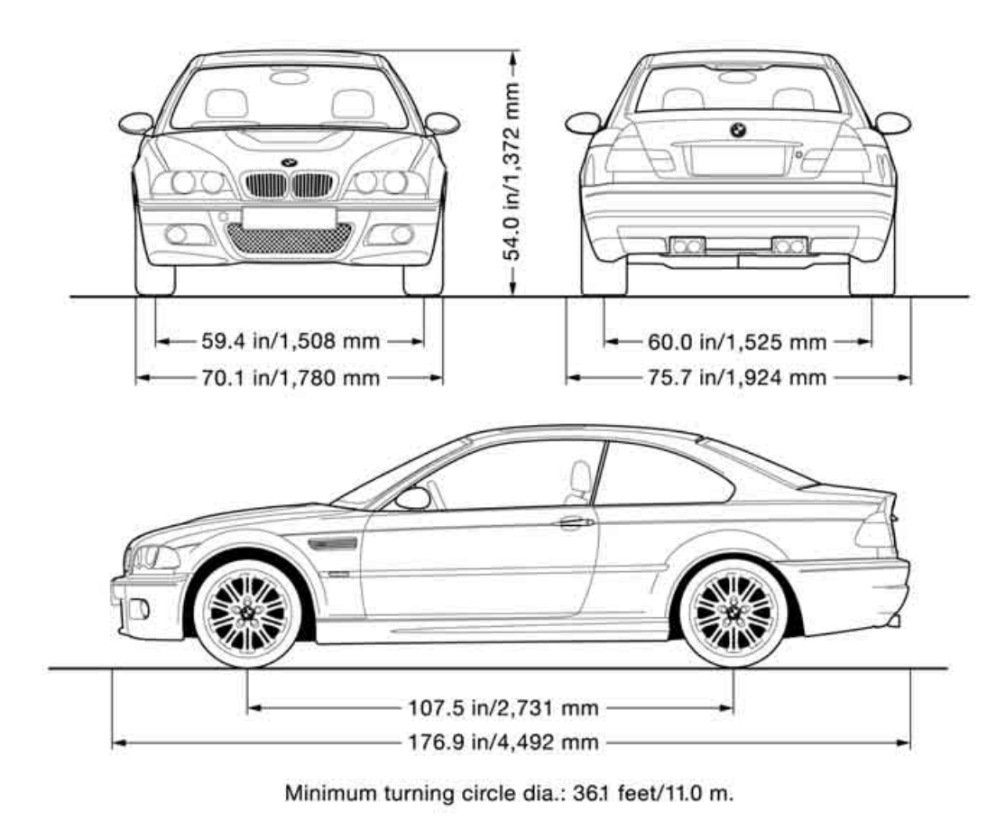 Длина бмв е46 купе