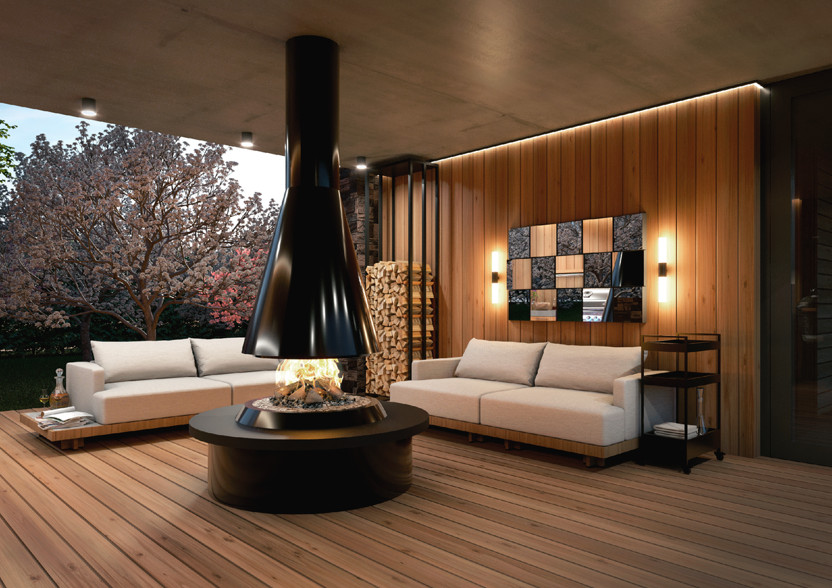 Камин в проекте «Малое Репино».