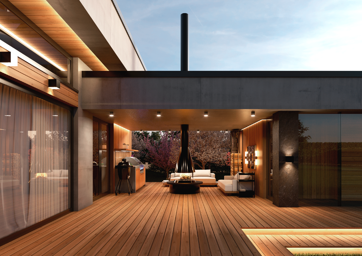 Камин в проекте «Малое Репино».