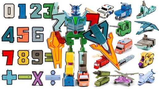 Трансформеры Набор Цифры 15 Игрушек для Детей Мультики про Машинки Роботы