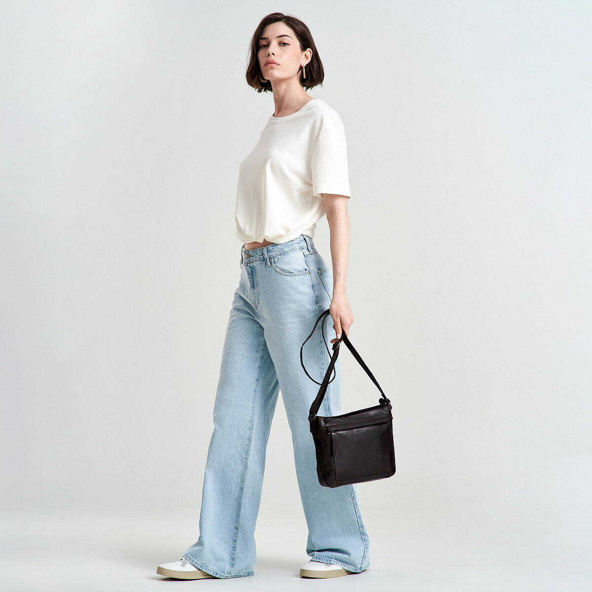 Сумка через плечо из «мятой» кожи Woodstock 