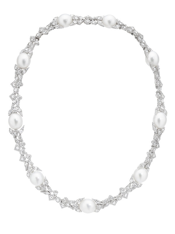 Колье Utopia Miro' из белого золота с бриллиантами и жемчугом