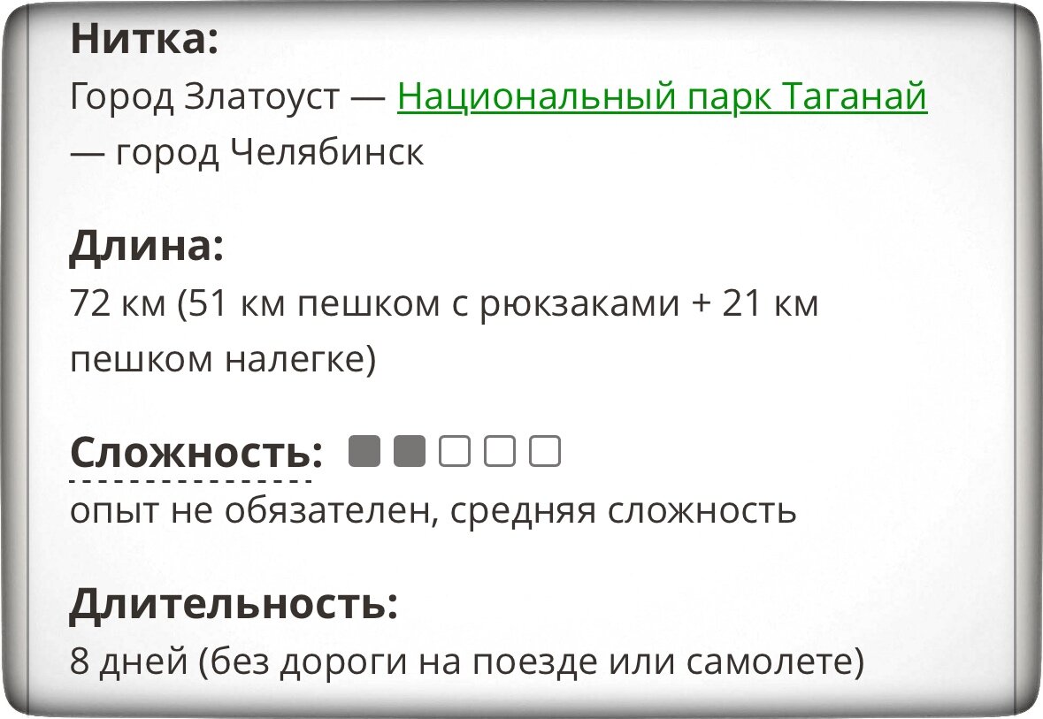 Описание тура с официального сайта турклуба «Клуб Приключений».