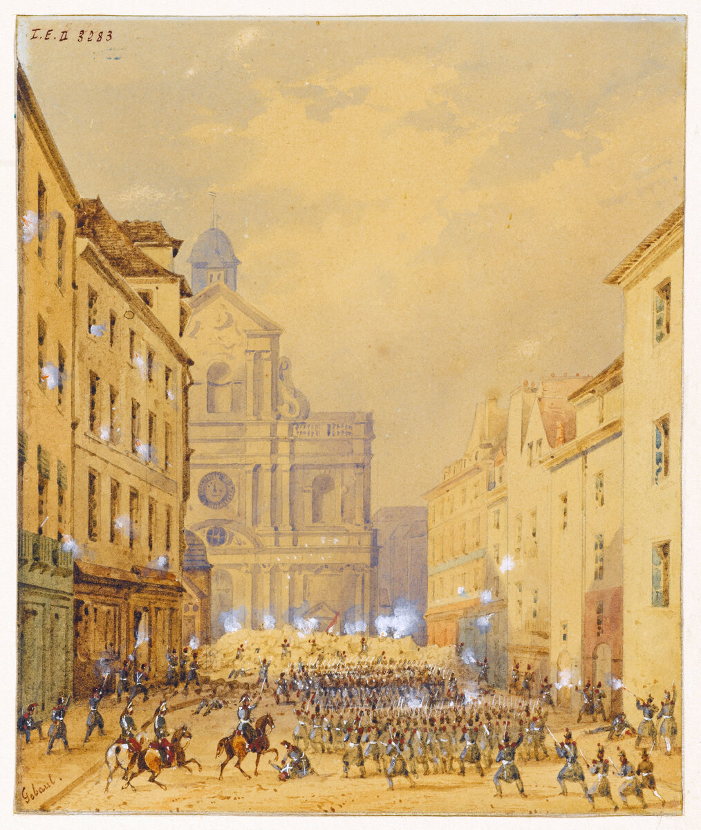 Gobaut_Gaspard. Rue Culture Sainte-Catherine. Сегодняшняя ул. Севинье в 1848 г. ©Musee de la Ville de Paris, Musee Carnavalet