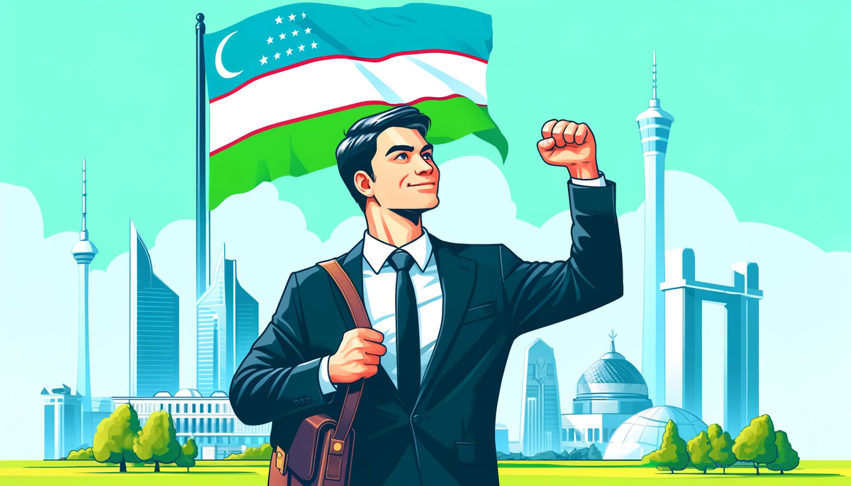Узбекистан развивается. Авторские права на иллюстрацию принадлежат медиагруппе "Хакнем" и защищены товарным знаком ®️