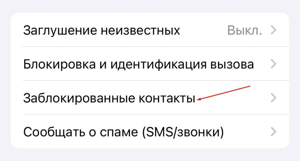    Раздел "Телефон" в настройках iPhone