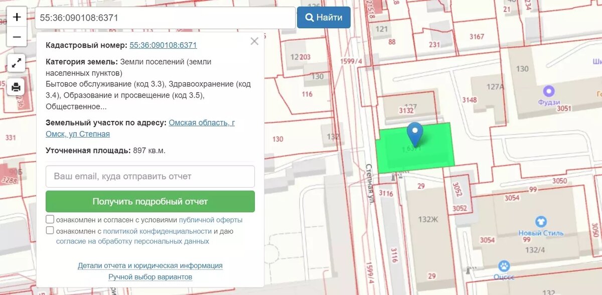     Источник: Публичная кадастровая карта Омской области