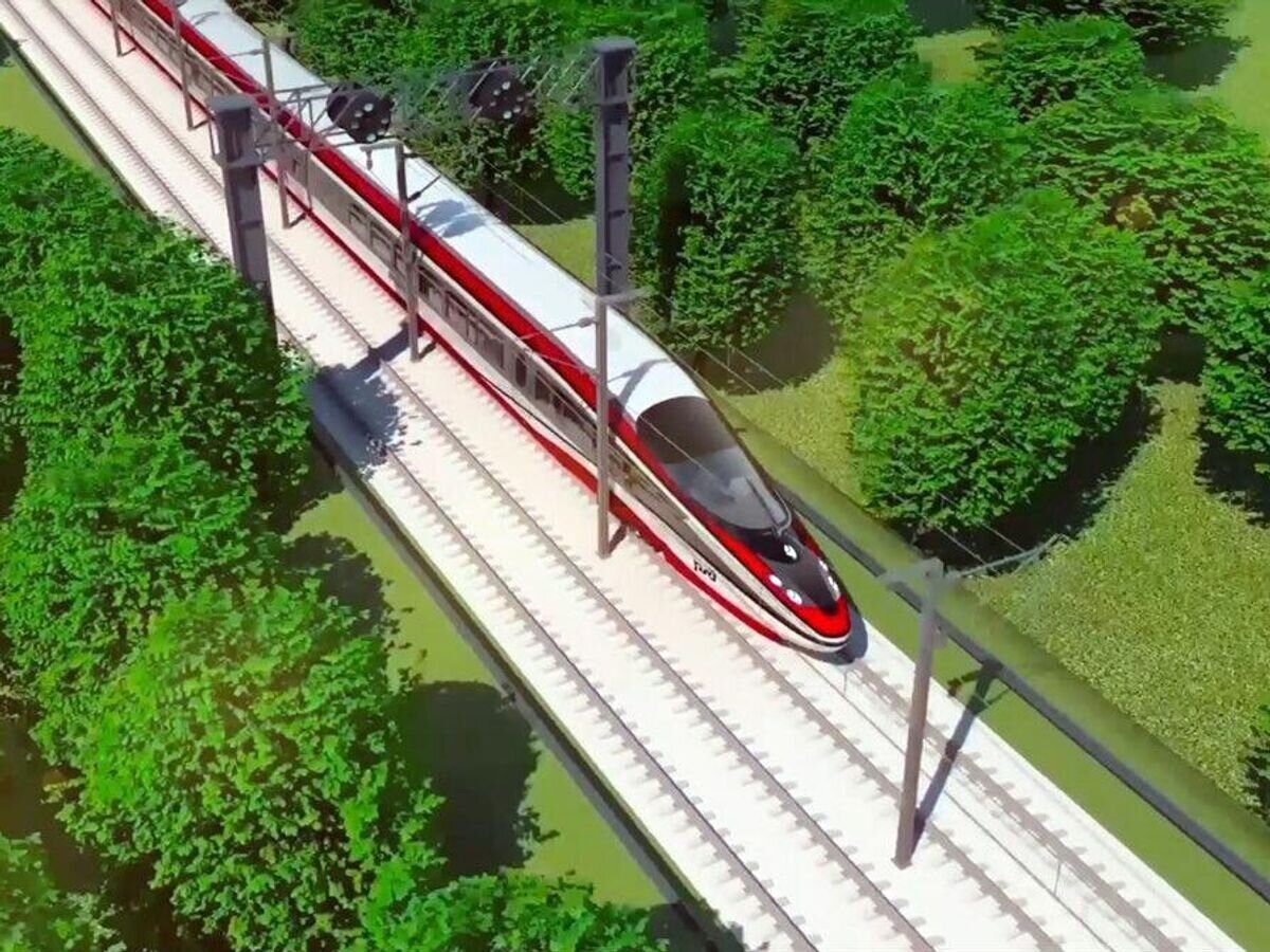    Концепт высокоскоростного поезда© РИА Новости / Компания "Скоростные магистрали"