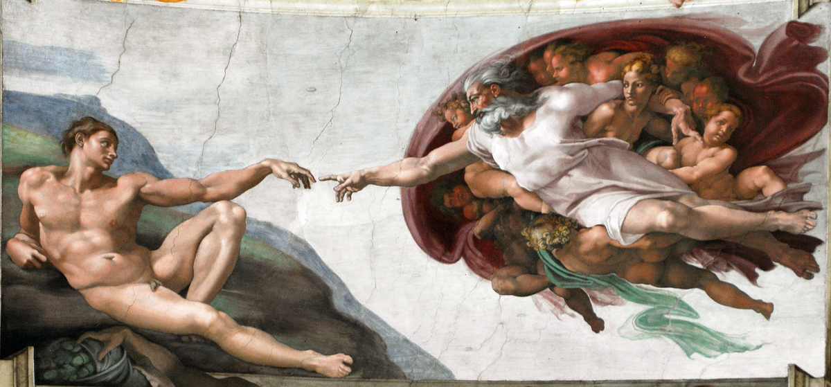    Микеланджело Буонарроти «Сотворение Адама», фото:Wikimedia Commons