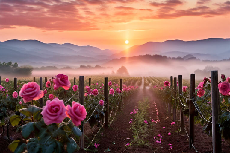 плантация роз