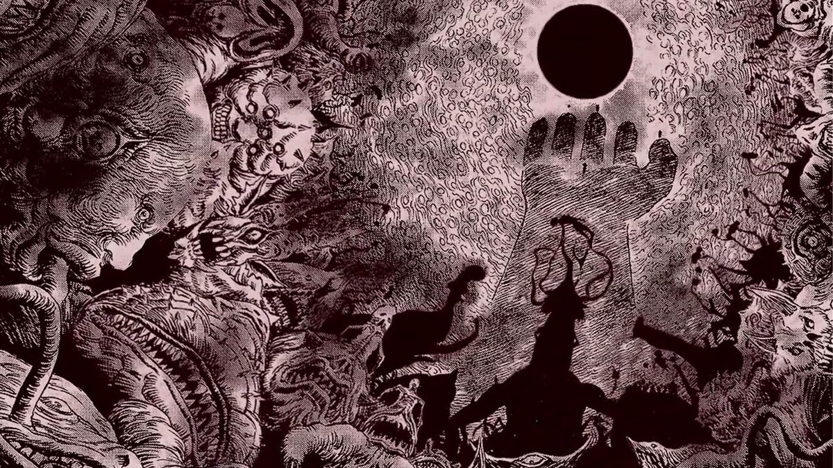 из манги "Берсерк". Тут вообще кровавый замес был