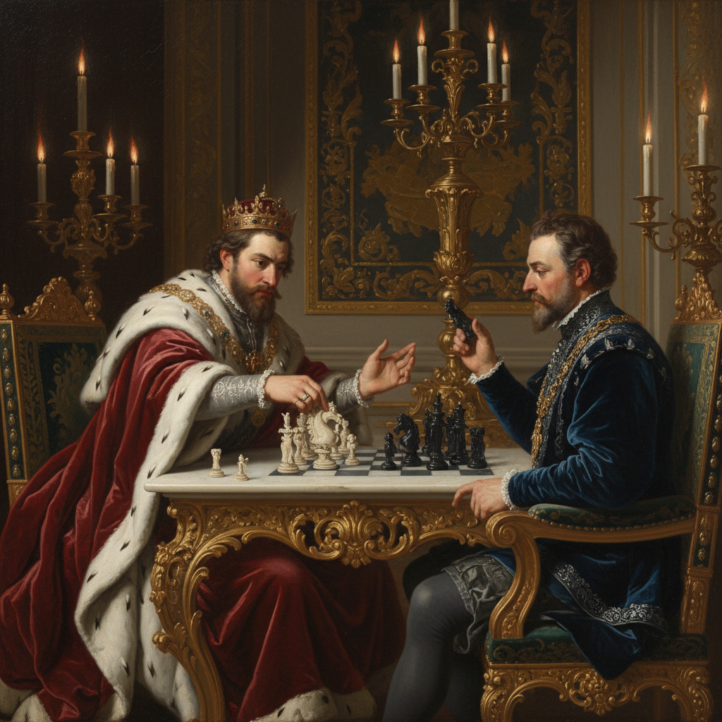 Король и герцог играют в шахматы.