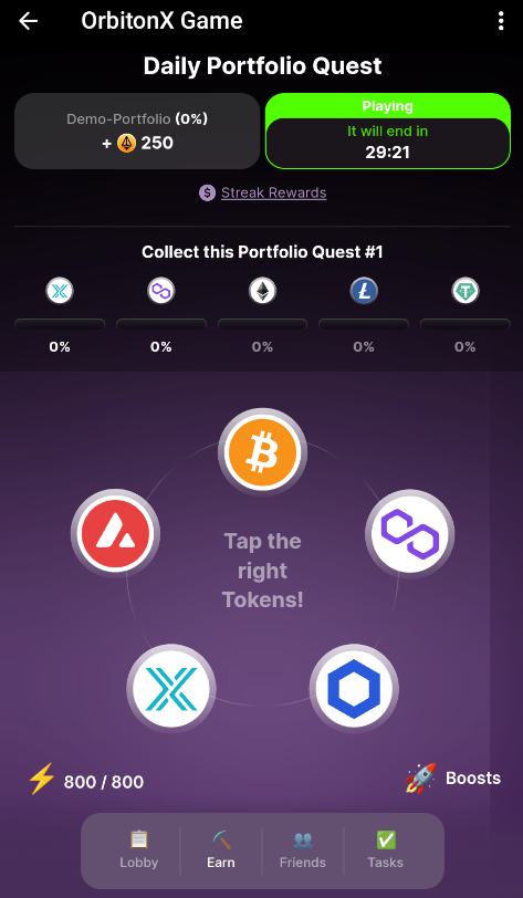 OrbitonX - это игровая платформа в форме мини-приложения Telegram Mini Apps, где игроки соревнуются с криптовалютными портфелями в ежедневных турнирах с большими призовыми фондами и получают награды-2