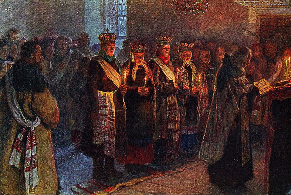 Н.П. Богданов-Бельский "Венчание", 1904. Источник: Википедия. 