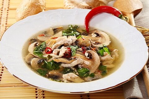 Рецепт Острый Куриный суп с шампиньонами