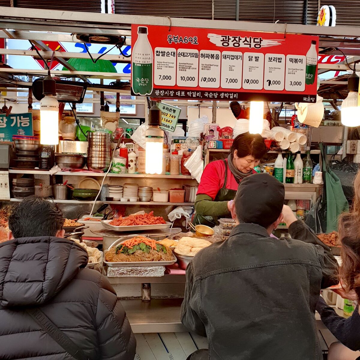 Gwangjang Market. Рынок еды. 