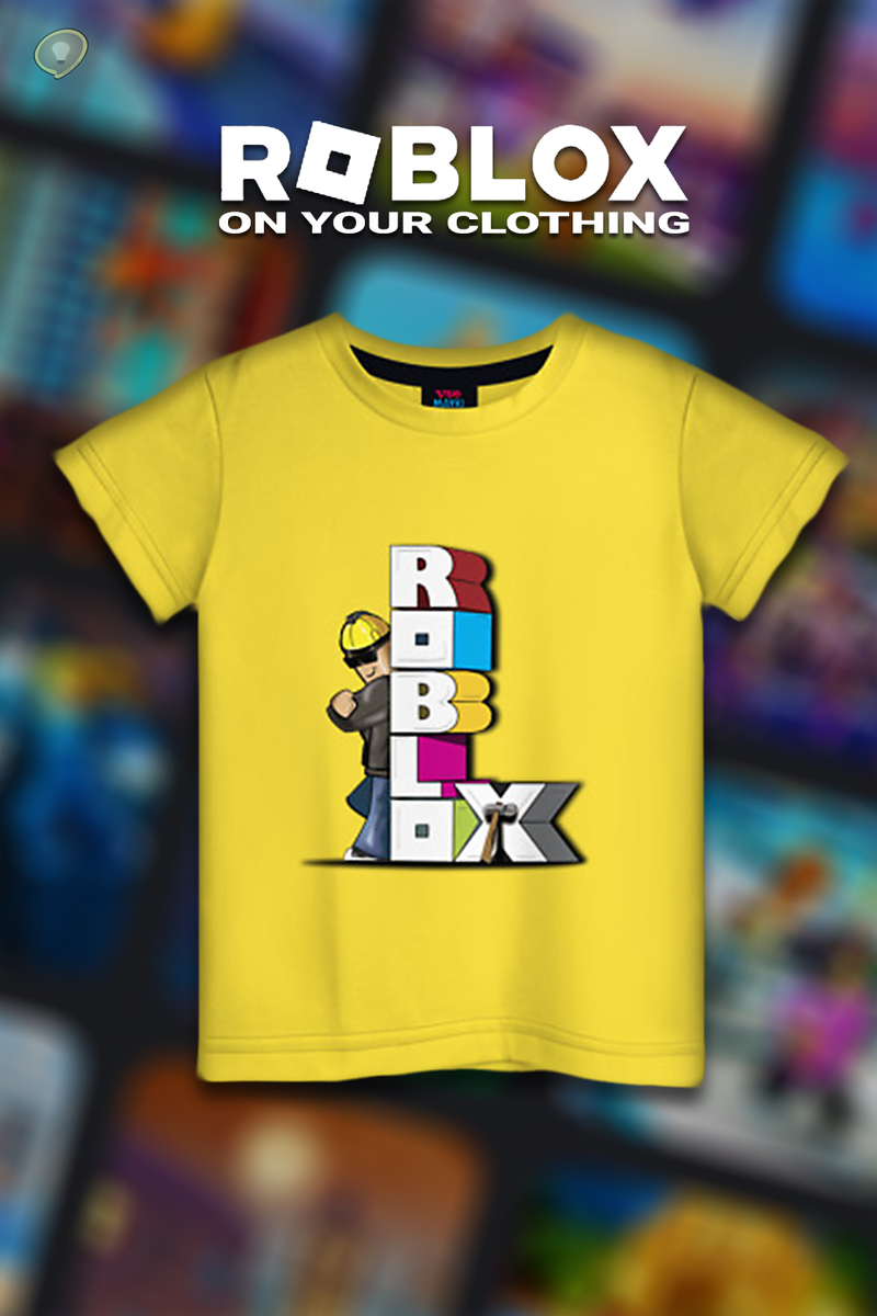 Футболки, одежда и аксессуары с эксклюзивным принтом от CoNZilio для детей на основе видеоигры Roblox (Строитель) 🎮 