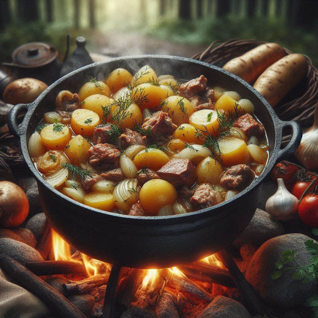 Картошка с мясом в казане