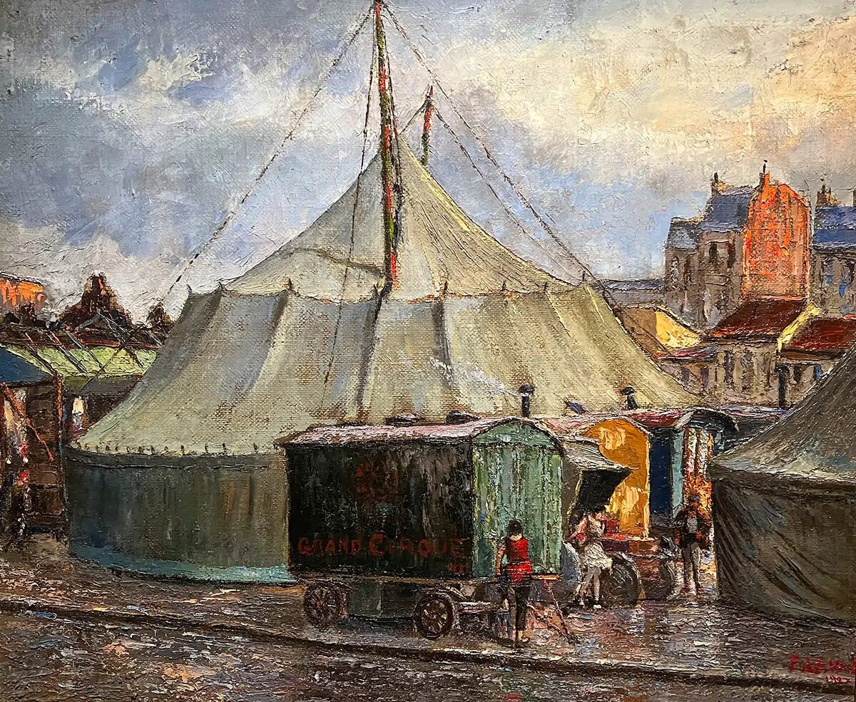 "Цирк в городе" - картина Фернана Лаваля