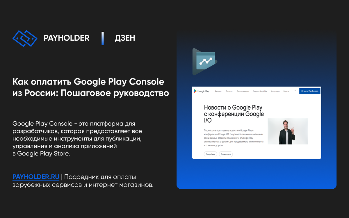 Как оплатить Google Play Console из России: Пошаговое руководство |  Payholder.ru | Дзен