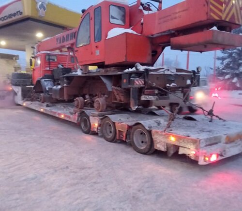 Перевозка автокрана на трале