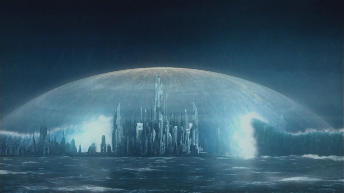 Город из телешоу "Звёздные врата: Атлантида" находится под защитным силовым полем. 