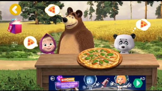 Мультфильм Игра для малышей Маша и Медведь 🐻🍓🦜 Пицца для панды 🍕 🍕 🍕 🍕 🍕 🍕