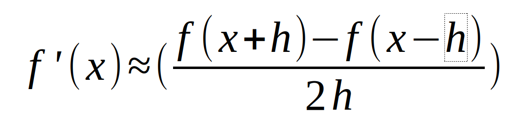 Рисунок 2. Окончательная формула вычисления производной