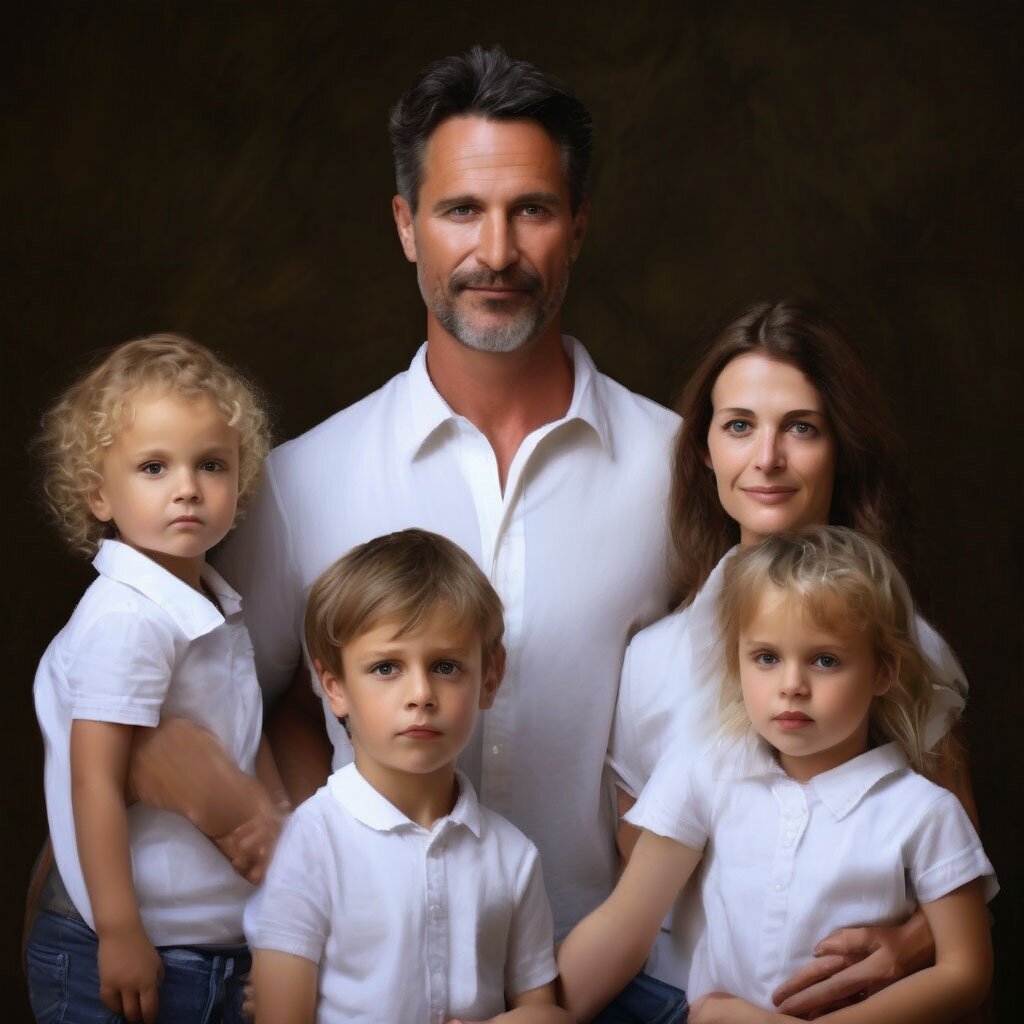 Гэрри Долсен с женой и детьми