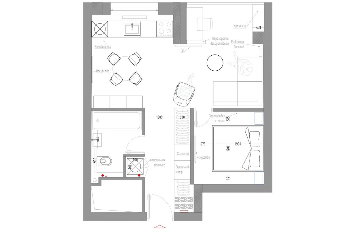 Финальная планировка и расстановка мебели