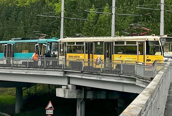    Столкновение трамваев в Кемерове