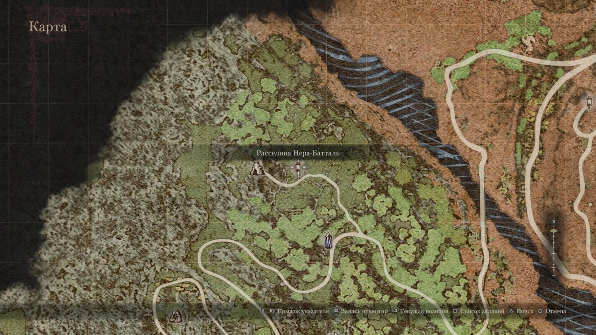 Карта расположения логова Медузы. 