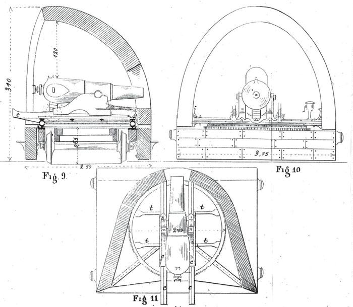 Макет бронированной повозки (35 см дерева, покрытого 18 см металла), предложенный Мишелем Боди