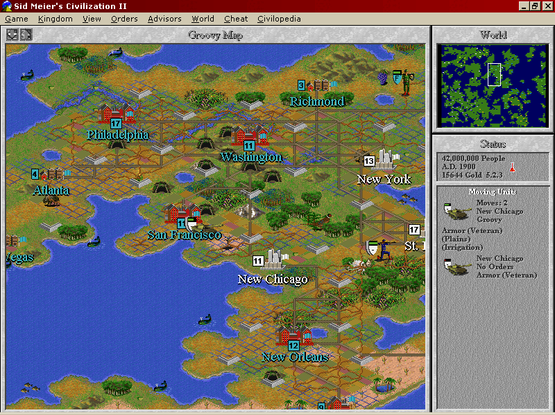 Игра Civilization II. © MicroProse 
