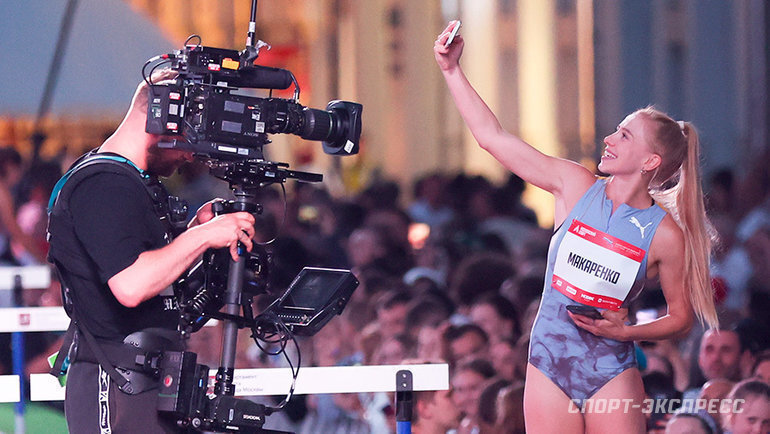    Кристина Макаренко после забега на Никольской.Дарья Исаева