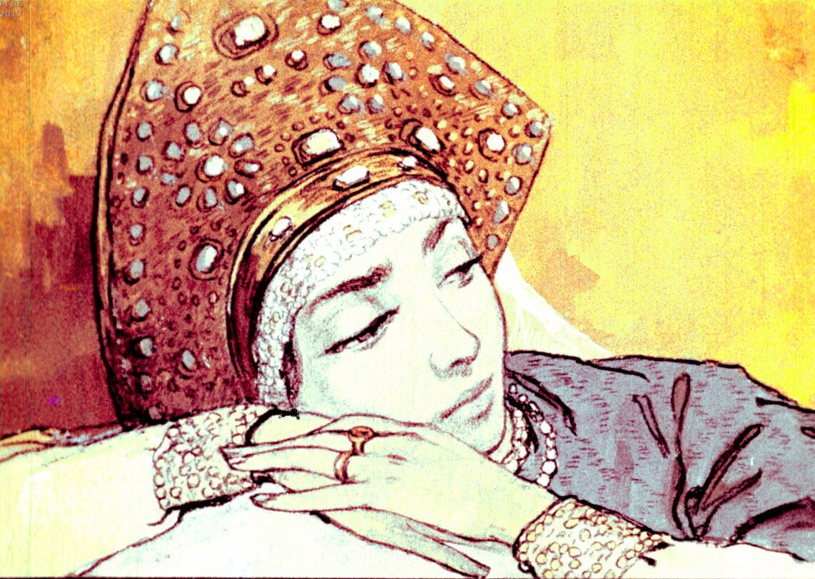 Иллюстрация к «Сказке о мёртвой царевне и семи богатырях»