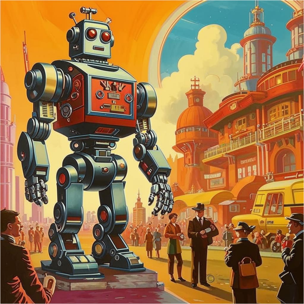 Создано мной при помощи нейросети Kandinsky. Интересно, насколько наше ближайшее будущее, может оказаться близким к советской фантастике?