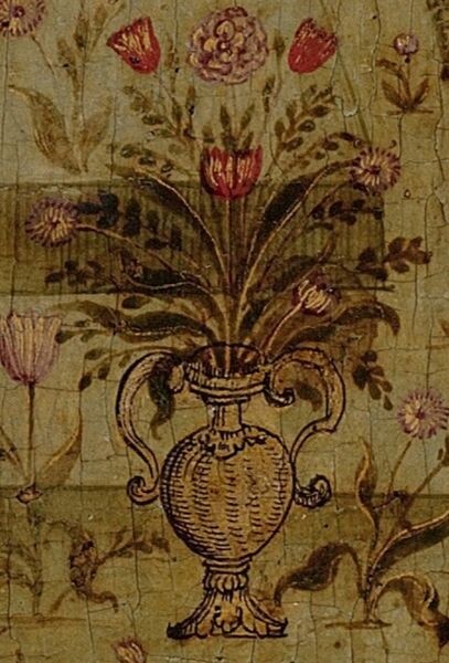 Вазы с цветами. Деталь иконы.