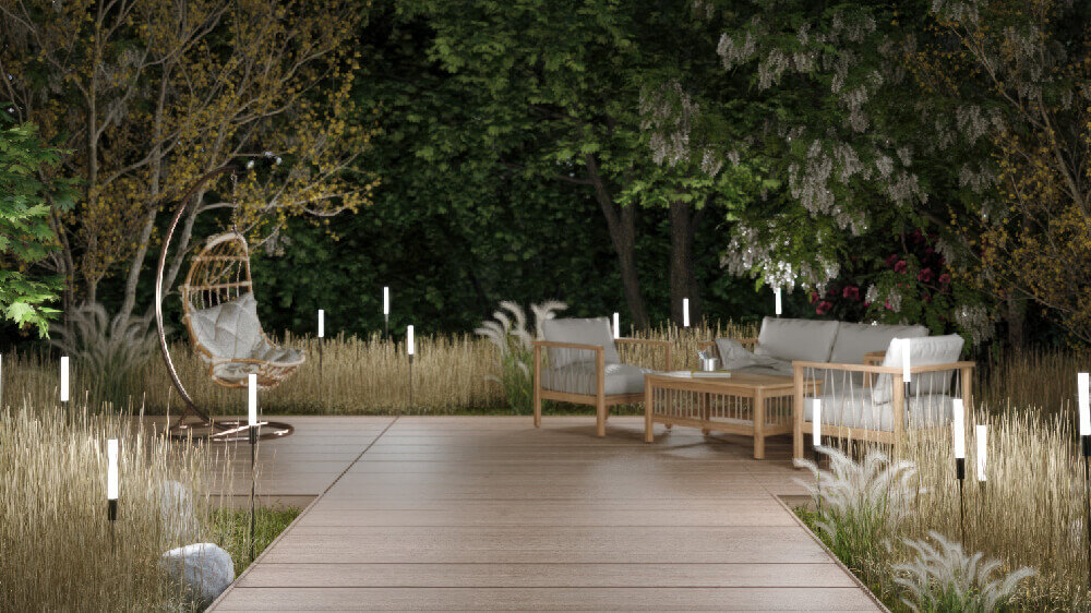 Уникальная композиция для подсветки тропинок.