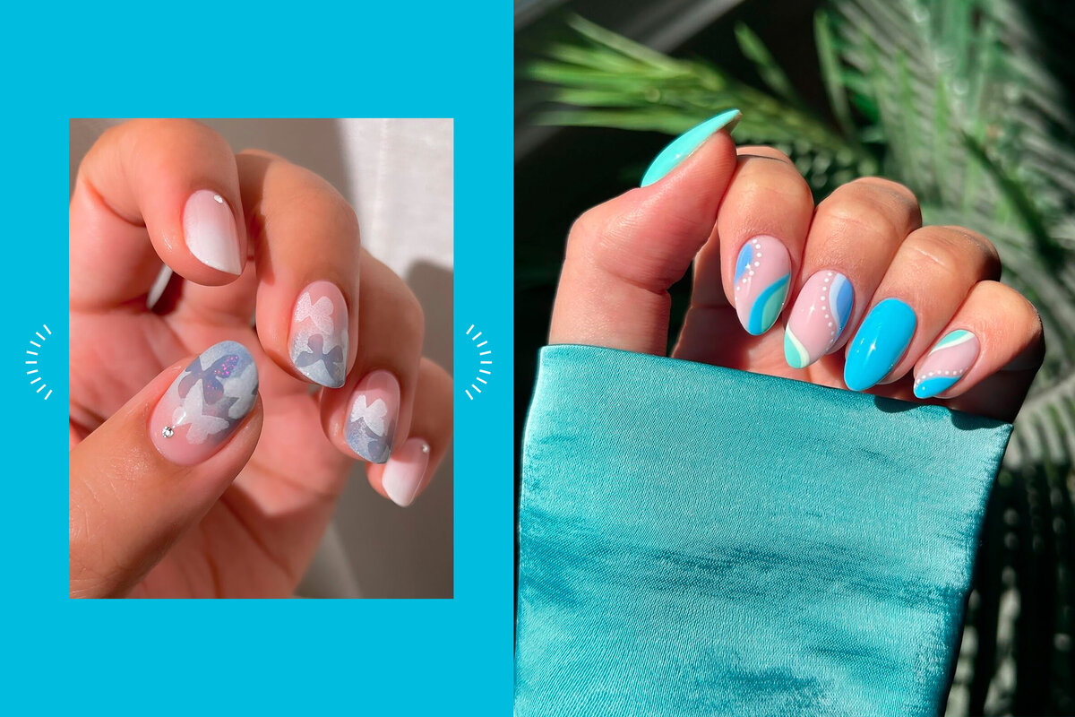     20 вариантов маникюра с голубым лаком: идеи для длинных и коротких ногтей в главном летнем оттенке