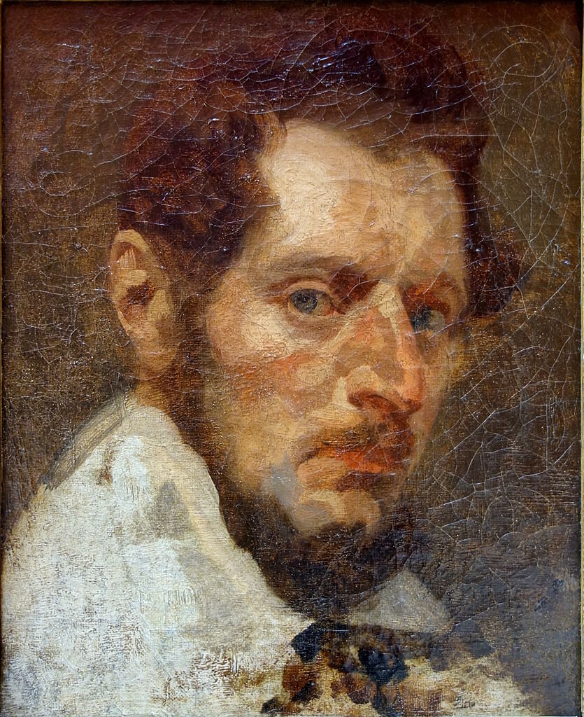 Теодор Жерико, фр. Théodore Géricault Автопортрет. 1822. Холст, масло. 38 × 30 см Музей изящных искусств, Руан