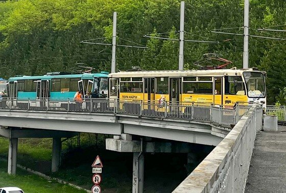    Столкновение трамваев в Кемерово