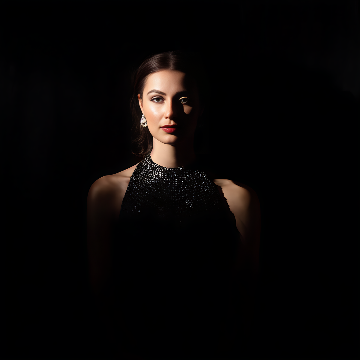 Portrait with chiaroscuro lighting