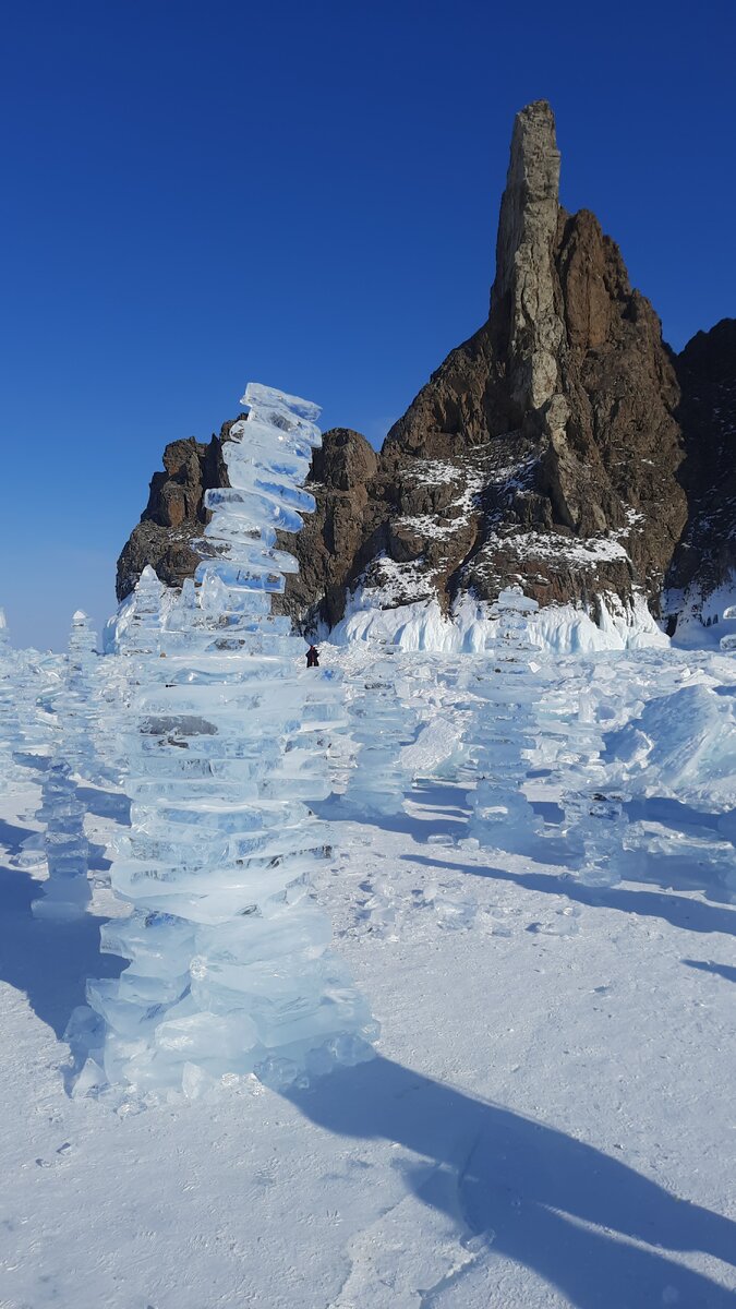 Мыс Хобой и ледяные пирамиды из торосов