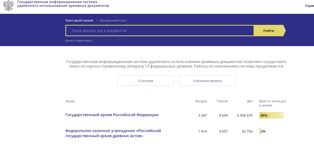 Бесплатный поиск по архивам России
