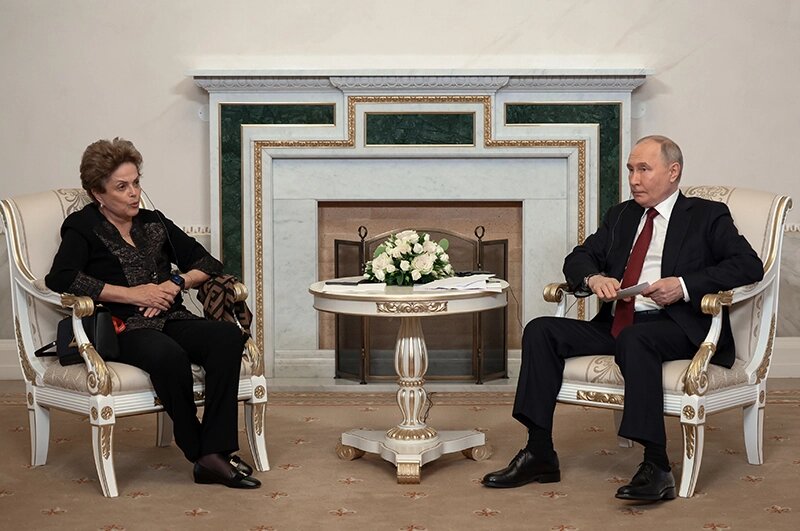    Встреча с президентом Нового банка развития Дилмой Роуссефф. Фото: Фонд Росконгресс/ Кирилл Казачков