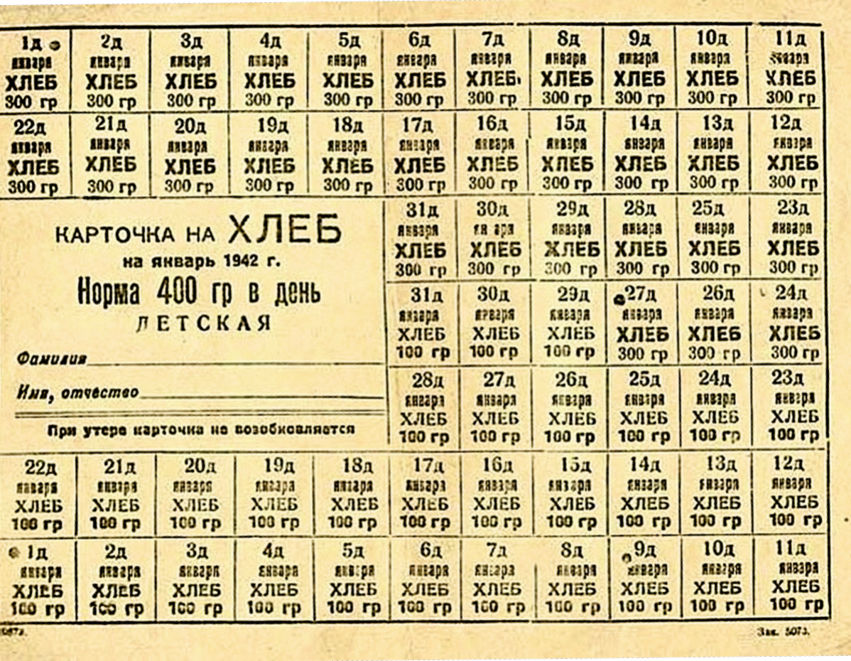 Детская хлебная карточка - самый ценный документ. Не сохранишь – не выживешь