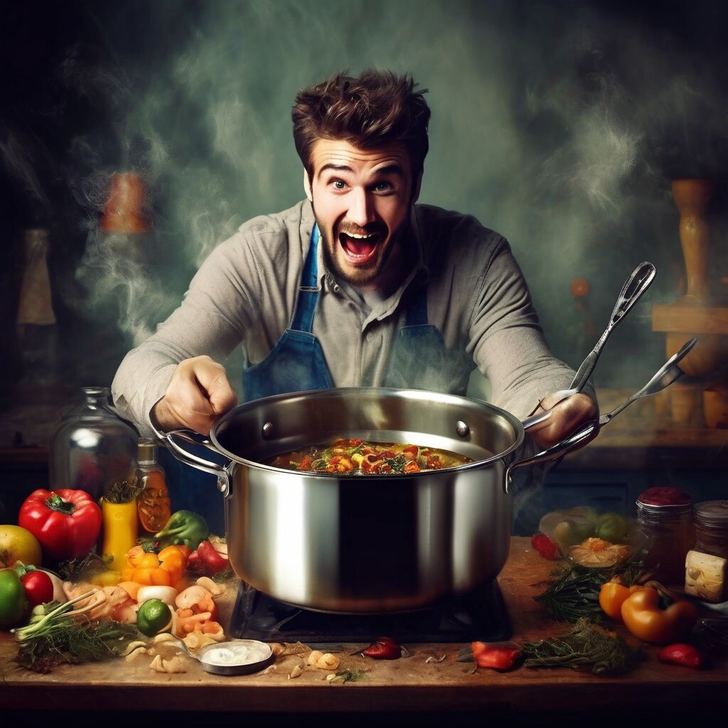 Я выгляжу примерно также, когда кашеварю на кухне)